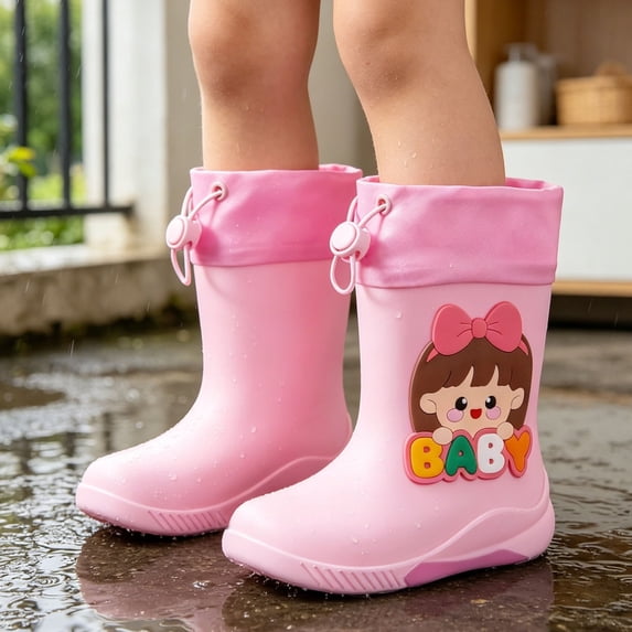 Cleanest Cleats OOOUM Kids Cute Rain Boots Spring Non Easy Clean Rubber Boots ...
