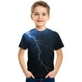 thumbnail image 1 of OOOUM Kids Lightning Graphic T-Shirt Boys Girls Short Sleeve Crew Neck Tee Regular Fit Casual Top,4-5 Years, 1 of 3