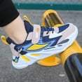 thumbnail image 1 of OOOUM Kids Mesh Sneakers Breathable Hook And Loop Walking Shoes Children Lightweight Casual Outdoor Youth Athletic Shoes Dark Blue US:12.5/6-7 Years, 1 of 7