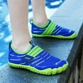 thumbnail image 1 of OOOUM Kids Quick Dry Water Shoes Hook And Loop Aqua Socks Children Beach Shoes Non Slip Lightweight Toddler Swim Shoes Blue US:12.5, 1 of 8