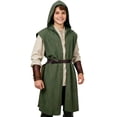 thumbnail image 1 of OOOUM Kids Sleeveless Hooded Long Open Front Robe Lightweight Woven Mid-Length Cloak Layering Outerwear Stage Beach Cover Up Army Green 13-14 Years, 1 of 8