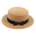 thumbnail image 1 of OOOUM Kids Summer Fedora Straw Hat Wide Brim Floppy Beach Sun Cap E, 1 of 3
