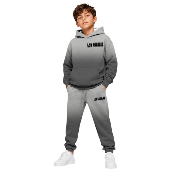 OOOUM Kids Sweatsuit Ombre Gradient Hoodie And Jogger Pants 2 Piece Boy Casual Tracksuit Set , 3-4 Years