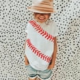 thumbnail image 1 of OOOUM Kids T-Shirt Crewneck Baseball Graphic Short Sleeve Tees Breathable Relaxed Fit Casual Tops Purple 3-4 Years, 1 of 6