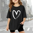thumbnail image 1 of OOOUM Kids T-Shirts Oversized Simple Print Short Sleeve Summer Tops Fashionable Casual Crewneck Tee Tops Black 9-10 Years, 1 of 6