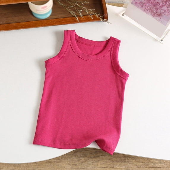 OOOUM Kids Tank Top Boys Girls Sleeveless Crew Neck Undershirt Solid ...