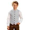 thumbnail image 1 of OOOUM Kids Vest Corduroy Stand Collar Button Down Tailored Pockets Waistcoat Formal School Festival Gentleman Jacket,6-7 Years, 1 of 5