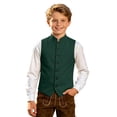 thumbnail image 1 of OOOUM Kids Vest Stand Collar Button Down Tailored Pockets Waistcoat Formal Festival School Gentleman Jacket,7-8 Years, 1 of 5