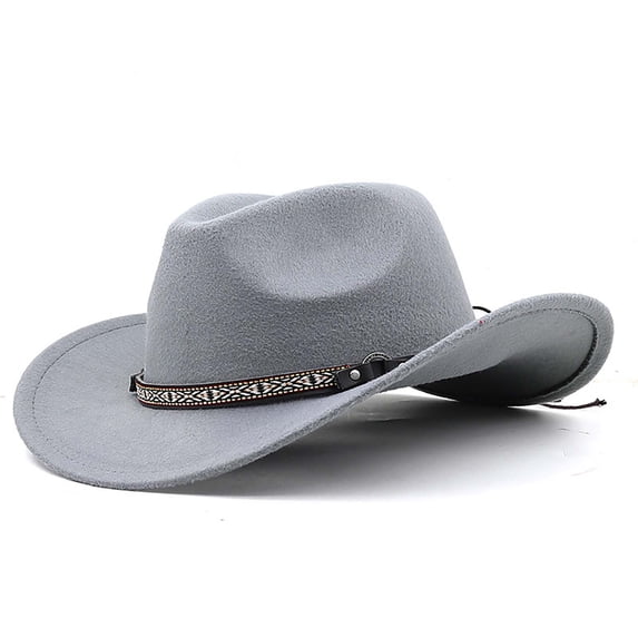 OOOUM Kids Western Cowboy Hat Wide Brim Felt Fedora Hat Adjustable Dress Hat for Boys Girls