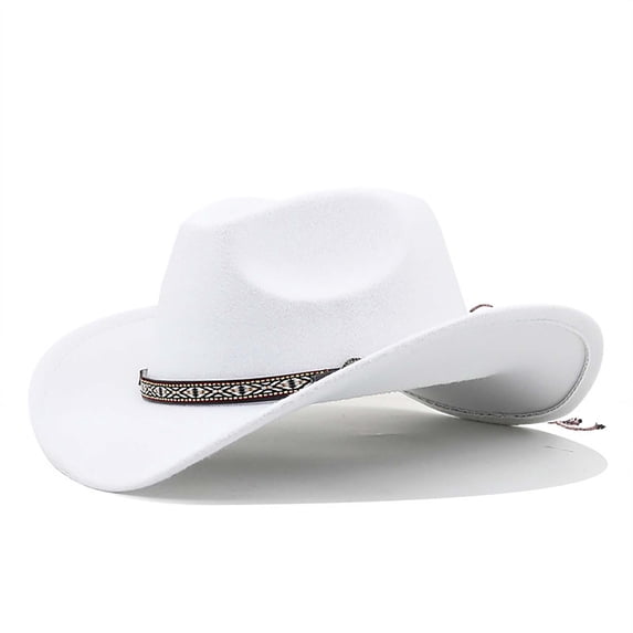 OOOUM Kids Western Cowboy Hat Wide Brim Felt Fedora Hat Adjustable Dress Hat for Boys Girls