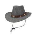 thumbnail image 1 of OOOUM Kids Woven Cowboy Hats Adjustable Chin Strap Outdoor Western Hats Boys Girls Western Straw Cowgirl Hat One Size, 1 of 5