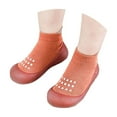 thumbnail image 1 of OOOUM Knit Baby Baby Sock Shoes Infant Walking Shoes Rubber Toe Cap First Walker Shoes Toddler Non Slip Dots Slip On Shoes Orange US:1.5/0-6 Months, 1 of 7
