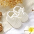 thumbnail image 1 of OOOUM Knitted Baby Booties For Newborns Comfortable Soft Infant Shoes Warm Socks Bow Detail Casual Winter First Walker Shoes White US:4/6-9 Months, 1 of 3