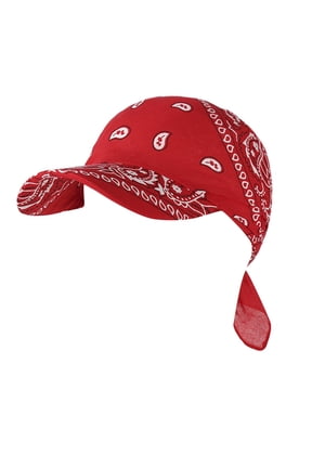 Ladies Baseball Cap With Bandana Cotton Breathable Boho Dad Hat Adjustable Sun Protection Hats For Women Red