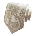 thumbnail image 1 of OOOUM Men Jacquard Necktie Smooth Glossy Woven Formal Dress Tie Vintage Paisley Floral Pattern Silk Necktie For Wedding Party White, 1 of 2