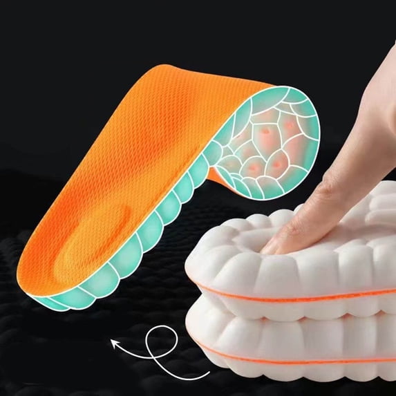 OOOUM Men Women Cushion Insoles Comfortable Lightweight Breathable Arch Support Insoles Non Shock Absorption Cushion Insoles Orange US:10.5