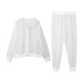 thumbnail image 1 of OOOUM Men Women Lightweight Mesh 2 Piece Anti Mosquito Outfit Hooded Zip Jacket Elastic Jogger Pants Outdoor Protection Suit White XXL, 1 of 6