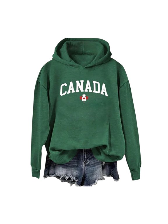 Men's Canada Graphic Hoodie Pullover Sweatshirt Long Sleeve Hooded Top with Kangaroo Pocket Casual Winter Warm Hoodie,S