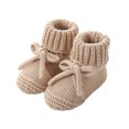 thumbnail image 1 of OOOUM Newborn Knit Booties Soft Sole Non-slip Breathable Knit Baby Sock Shoes Bow Tie Infant First Walkers, 1 of 4