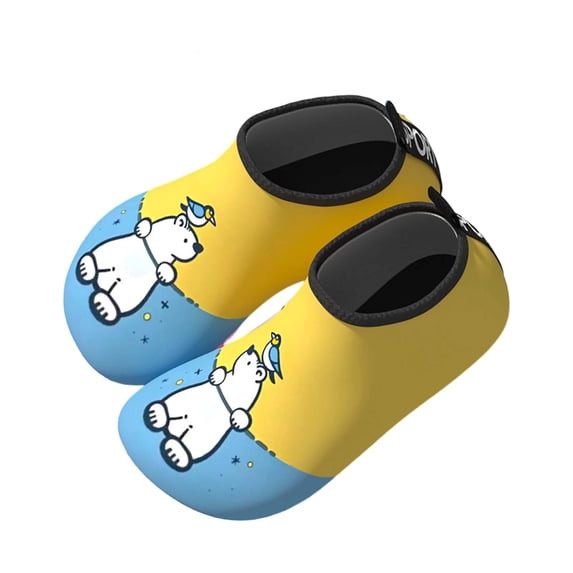 OOOUM Non Slip Water Shoes For Kids Comfortable Soft Swim Shoes Cute Graphic Beach Shoes Toddler Aqua Summer Flats BU2 CN:33