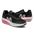 thumbnail image 1 of OOOUM Platform Running Shoes For Women Comfortable Soft Mesh Platform Sneakers Lace Up Lightweight Casual Summer Walking Shoes Black US:8.5, 1 of 6