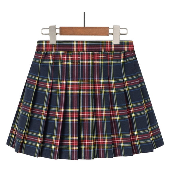 OOOUM Pleated Plaid Skirts For Girls Cassic Versatile A Line Short Skirts Children Basic Stylish Casual Outfits Multicolour 2-3 Years