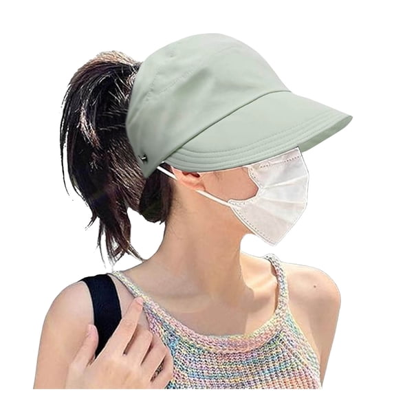 OOOUM Ponytail Empty Top Baseball Cap For Women Quick Dry Outdoor Uv Protection Visor Hats Women Foldable Casual Sports Bucket Sun Hat Mint Green