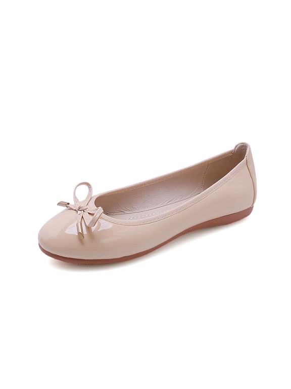 Soft Ballet Flat Shoes For Women Comfortable Lightweight Flexible Foldable Ballet Flats Cushioned Breathable Non Casual Women Flats Beige2 US:6