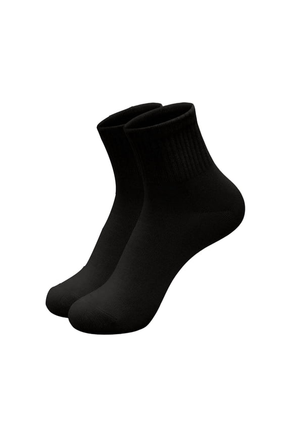 Summer Ribbed Crew Socks Soft Breathable Stretch Solid Color Basic Socks Moisture Wicking Ankle Socks Black