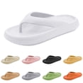 thumbnail image 1 of OOOUM Thick Platform Eva Flip Flops Textured Thong Slip On Sandals Soft Cushioned Summer Beach Indoor Outdoor Shoes White US:9.5, 1 of 7