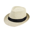 thumbnail image 1 of OOOUM Unisex Bright Fedora Hats Short Brim Floppy Panama Hat Elegant Vintage Summer Sun Hats Beige, 1 of 3