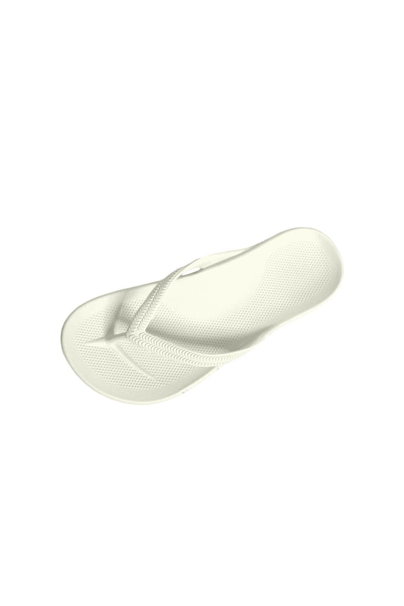 Unisex Flip Flops Lightweight Eva Flops Contoured Massage Footbed Non Thong Sandals Shower Beach White