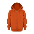 thumbnail image 1 of OOOUM Unisex Full Zip Hooded Sweatshirt Drawstring Hood Pockets Soft Fleec Jacket Bright Solid Colors Basic Hoodies Orange 7-8 Years, 1 of 6
