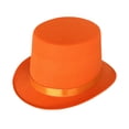 thumbnail image 1 of OOOUM Unisex Solid Felt Top Hat Glossy Satin Band Party Cap Tall Cylinder Stage Party Performance Headwear Orange, 1 of 3