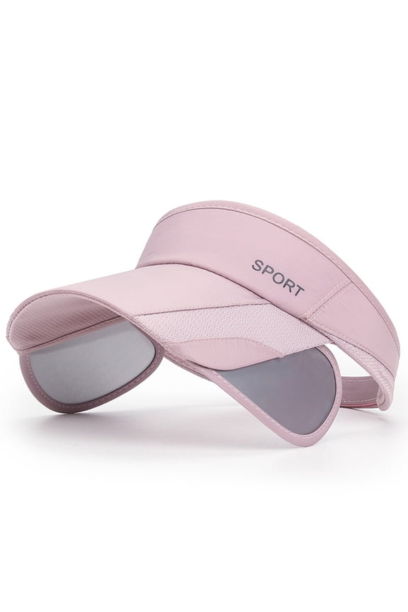 Unisex Sports Visor Solid Color Adjustable Empty Top Cap Visor Ponytail Breathable Lightweight Sun Hats Pink