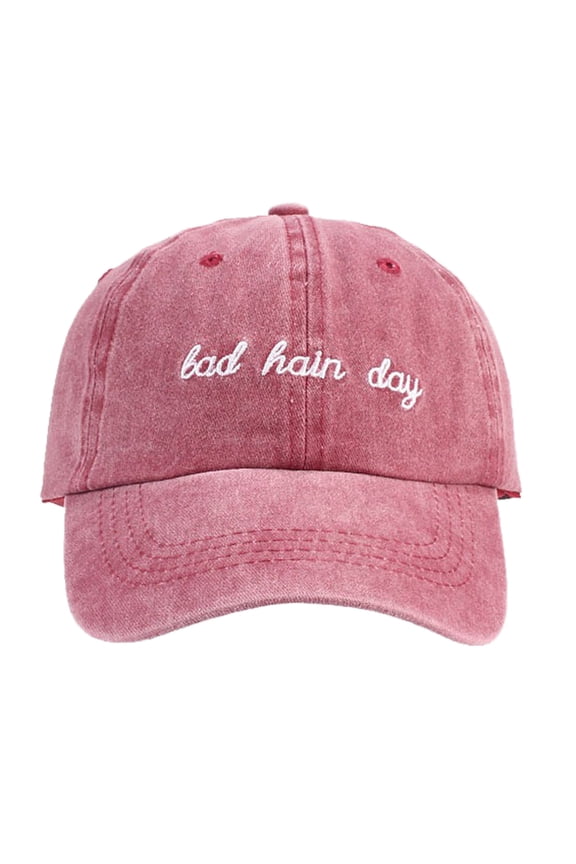 Unisex Washed Baseball Cap Letter Embroidered Graphic Fashion Dad Hat Lightweight Adjustable Unstructured Casual Sun Hat Red