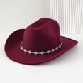 thumbnail image 1 of OOOUM Unisex Western Fedora Hat Soft Wide Brim Elegant Cowboy Hat Vintage Boho Party Hats, 1 of 5