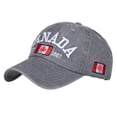 thumbnail image 1 of OOOUM Washed Vintage Dad Hat For Men Women Canada Embroidery Adjustable Strap Baseball Cap Outdoor Casual Retro Style Sun Hat Grey, 1 of 3