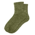 thumbnail image 1 of OOOUM Women Glitter Ribbed Crew Socks Stretch Sparkly Knit Mid Calf Socks Elastic Fashionable Casual Socks Orange, 1 of 4
