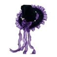 thumbnail image 1 of OOOUM Women's Halloween Witch Hat Gothic Pointed Wide Brim Party Hat with Ribbon Bow and Star Charm for Adults, 1 of 7