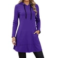 thumbnail image 1 of OOOUM Women's Long Hoodie Dress Oversized Pullover Drawstring Hooded Sweatshirt Dress With Pockets Casual Fall Winter Top,M, 1 of 6