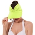 thumbnail image 1 of OOOUM Womens Ruched Sun Visor Empty Top Wide Brim Ponytail Visor Hats Uv Protection Summer Outdoor Casual Hats Green, 1 of 5