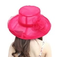 thumbnail image 1 of OOOUM Womens Wide Brim Hats Bowknot Design Upf 50+ Sun Hat Breathable Fashion Elegant Wedding Hat Hot Pink, 1 of 3