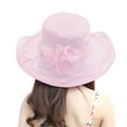 thumbnail image 1 of OOOUM Womens Wide Brim Hats Bowknot Design Upf 50+ Sun Hat Breathable Fashion Elegant Wedding Hat Pink, 1 of 3