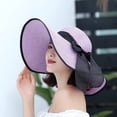 thumbnail image 1 of OOOUM Womens Wide Brim Sun Hats Elegant Vintage Floppy Straw Hat Packable Summer Beach Vacation Hats Purple, 1 of 4