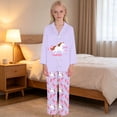 thumbnail image 1 of OOOUM girls 2 piece Lounge Sets Long Sleeve Top And Pants with print Stylish comfortable nights clothing sets Purple 13-14 Years, 1 of 4