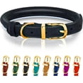 thumbnail image 1 of OOPSDOGGY Rolled Leather Dog Collar Reflective Soft Padded Pet Collar for Small Medium Large Breed Dogs Adjustable, Black, 1 of 6