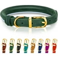 thumbnail image 1 of OOPSDOGGY Rolled Leather Dog Collar Reflective Soft Padded Pet Collar for Small Medium Large Breed Dogs Adjustable, Green, 1 of 6
