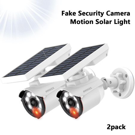 OOSSXX 2 Packs Fake Outdoor Cameras With Motion Light Motion Sensor,Floodlights Spot Lighting