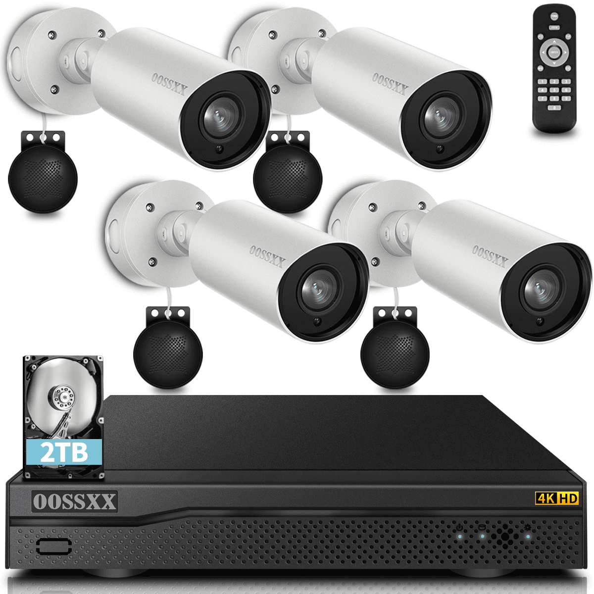 OOSSXX 4K POE Security Camera System, (4K/8.0MP & 2-Way Audio) Cameras For  Home Security Outside,Surveillance Cameras With Two-Way Audio,Night Vision  Poe Camera System 2TB Hard Drive - Walmart.com